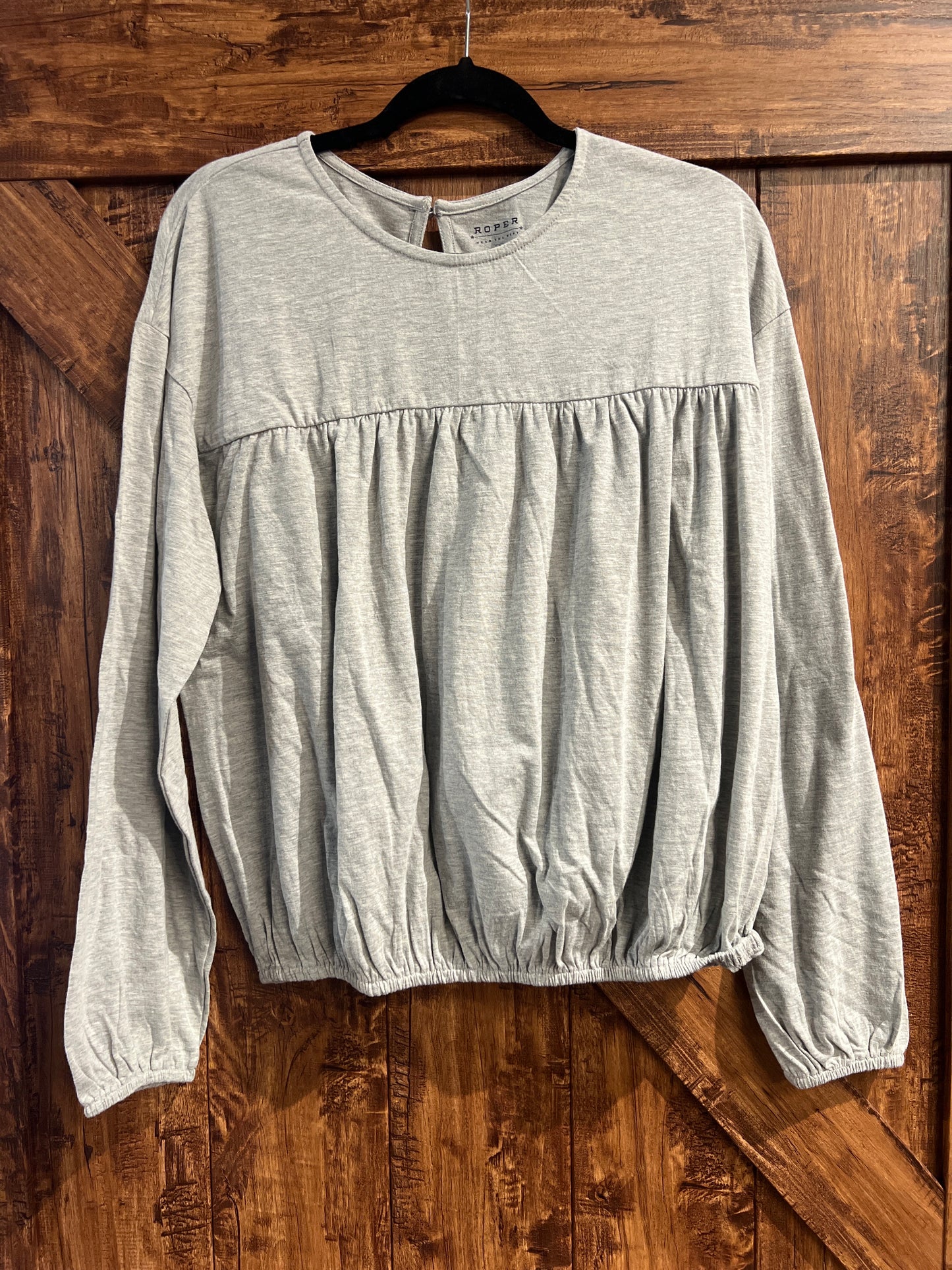 Women's Heather Grey Ls Blouse