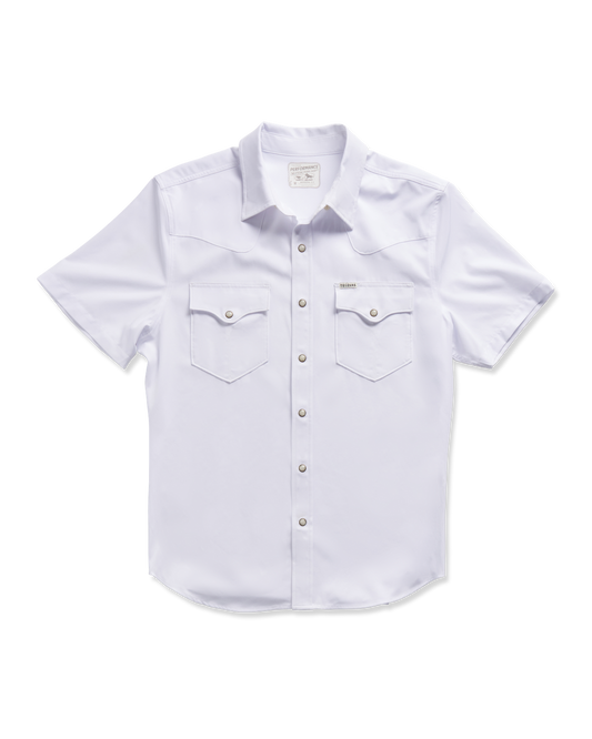 Tecovas Performance Western Snap Solid White