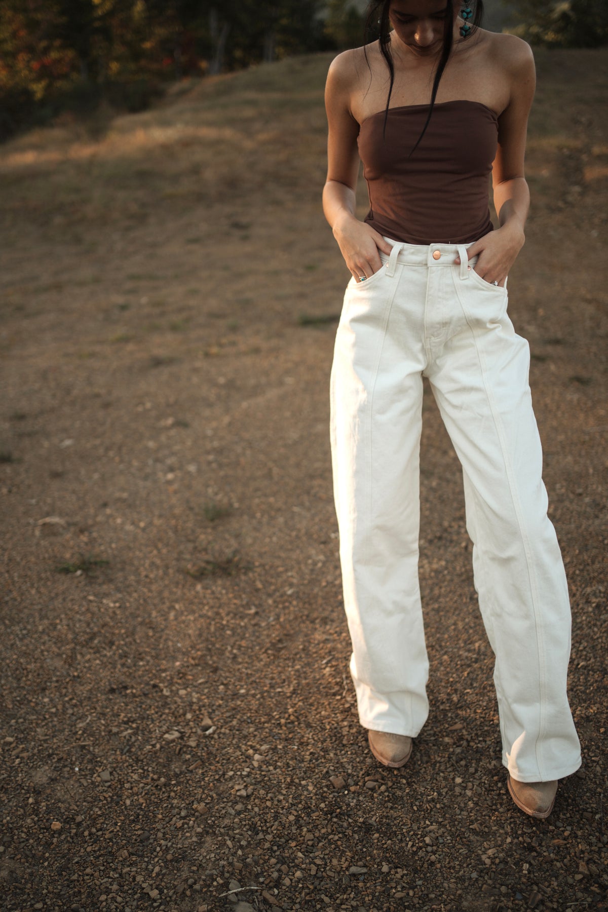 Wrangler Lainey White Barrel Wide Leg Jean