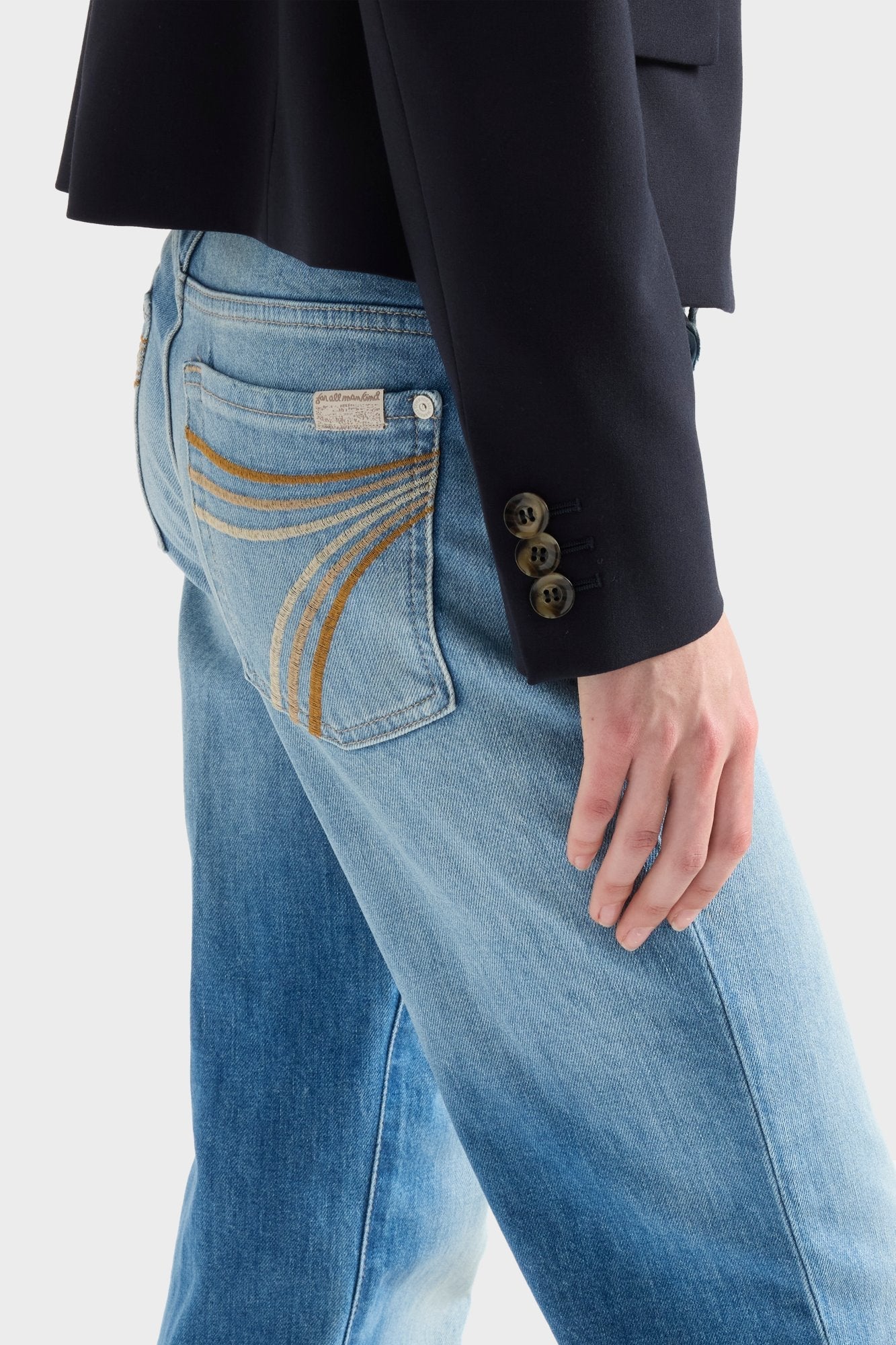 7 For All Mankind Blue Haze Silver & Gold