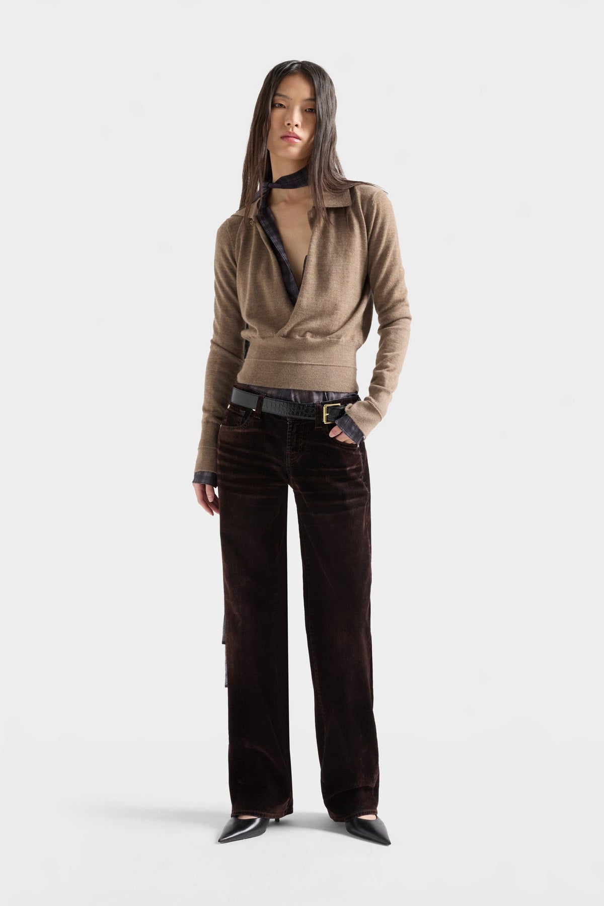 7 For All Mankind Flock Brown Jeans