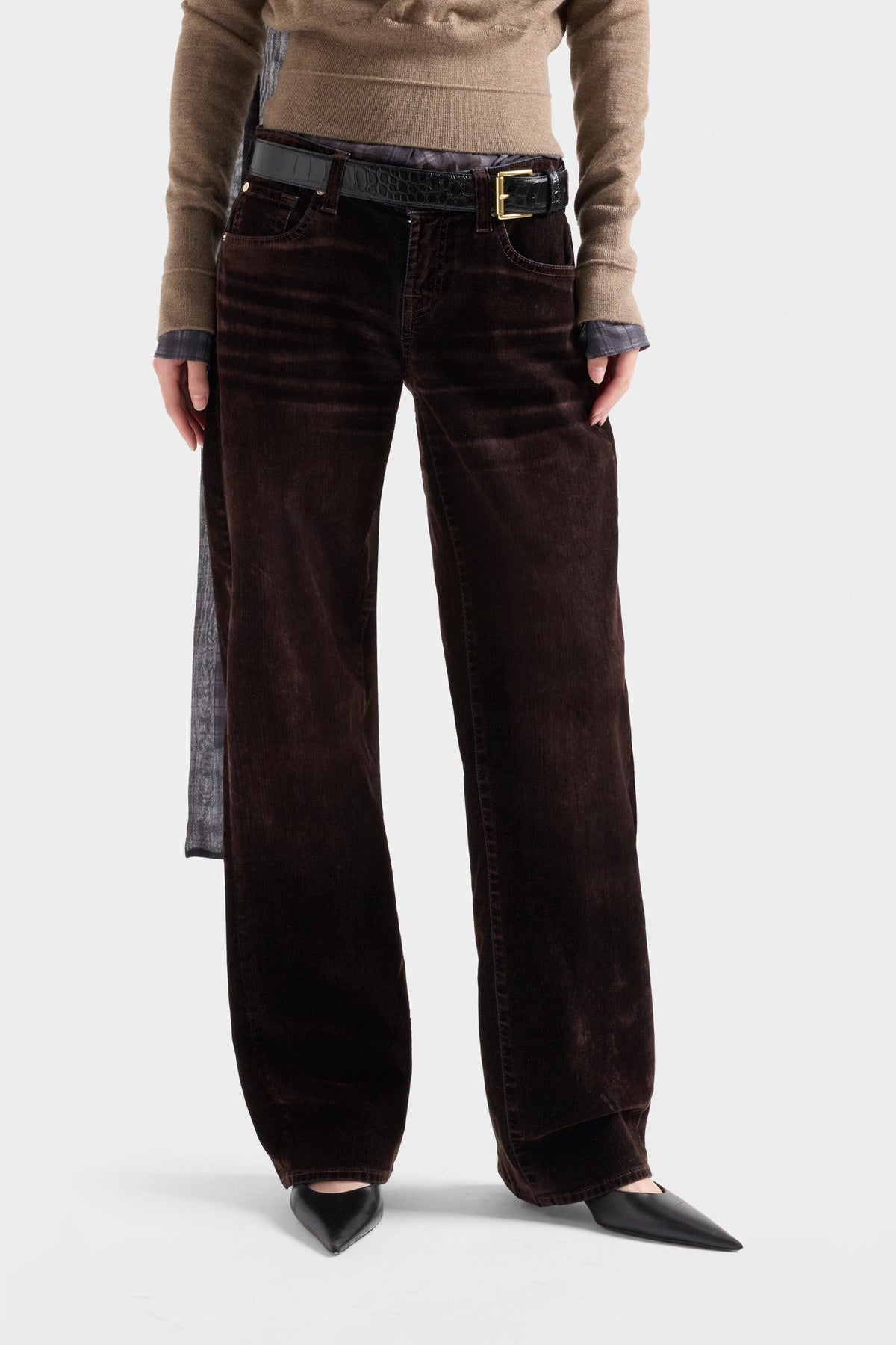 7 For All Mankind Flock Brown Jeans