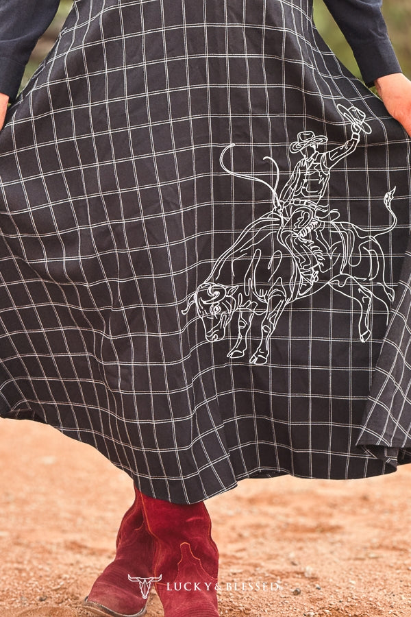 Black Flannel Cowboy Skirt