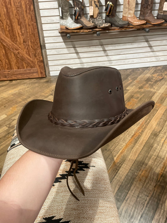 Mens Leather Cowboy Hat - The Hollywood – American Hat Makers