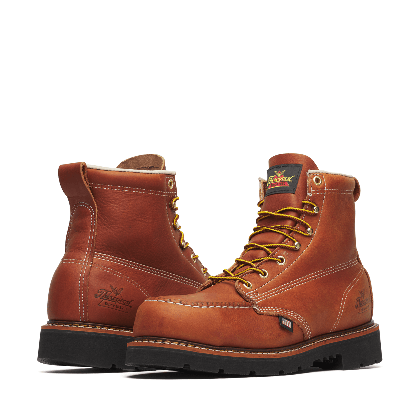 Thorogood American Heritage 6″ Tobacco Steel Moc Toe BLK 90 804-4189