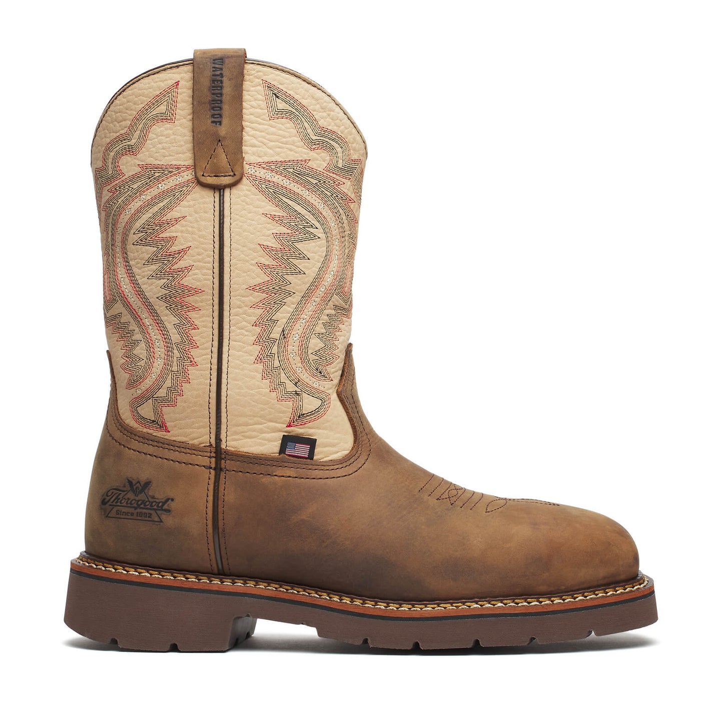 Thorogood Western Work WP 11″ Crazy Horse/Rawhide Nano Sq Toe 804-4307