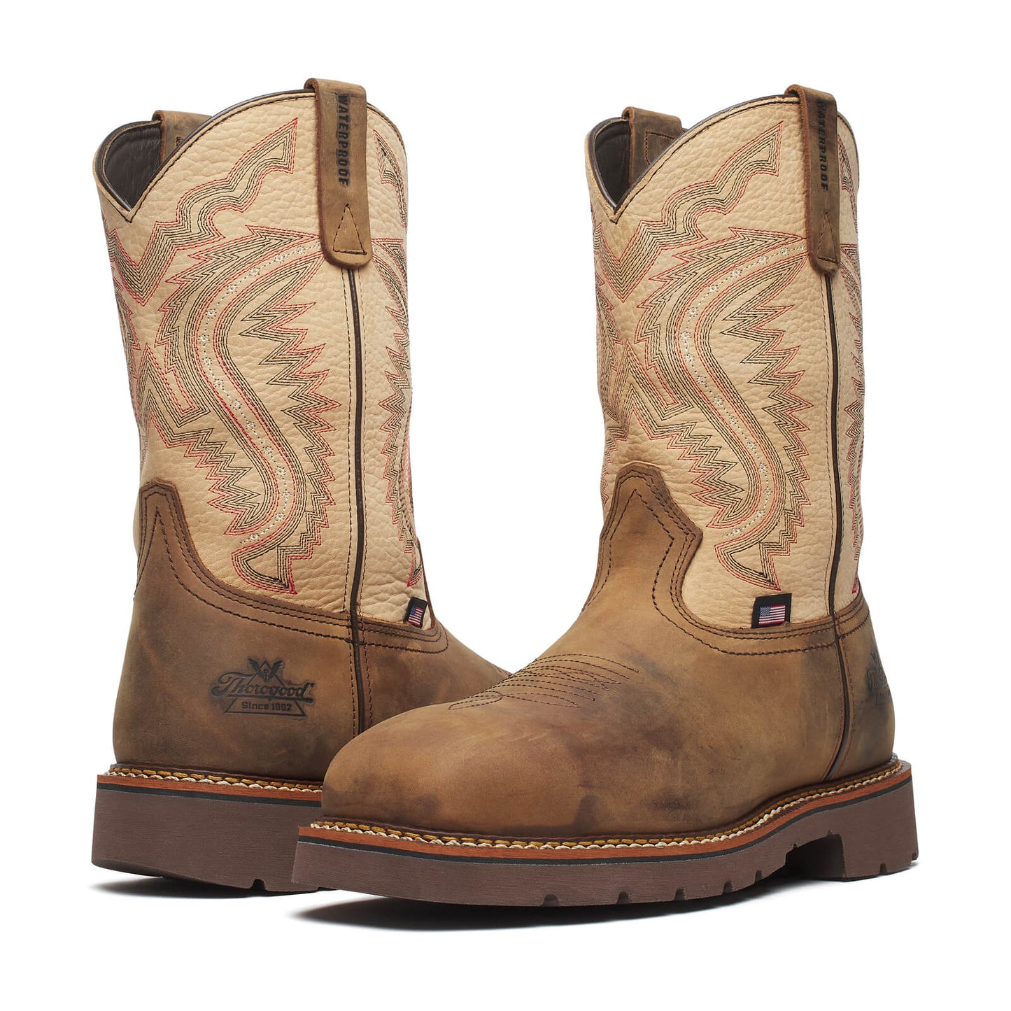 Thorogood Western Work WP 11″ Crazy Horse/Rawhide Nano Sq Toe 804-4307
