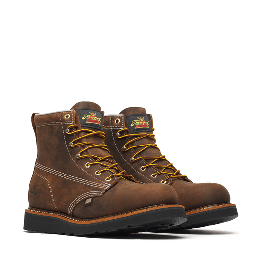 Thorogood American Heritage – 6″ Crazy Horse Plain Toe Black MAXWear Wedge