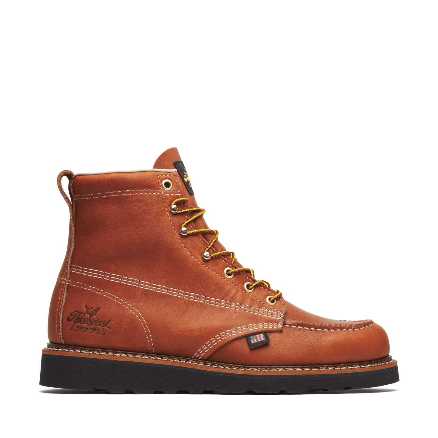 Thorogood American Heritage 6″ Tobacco Moc Toe BLK Wedge 814-4188