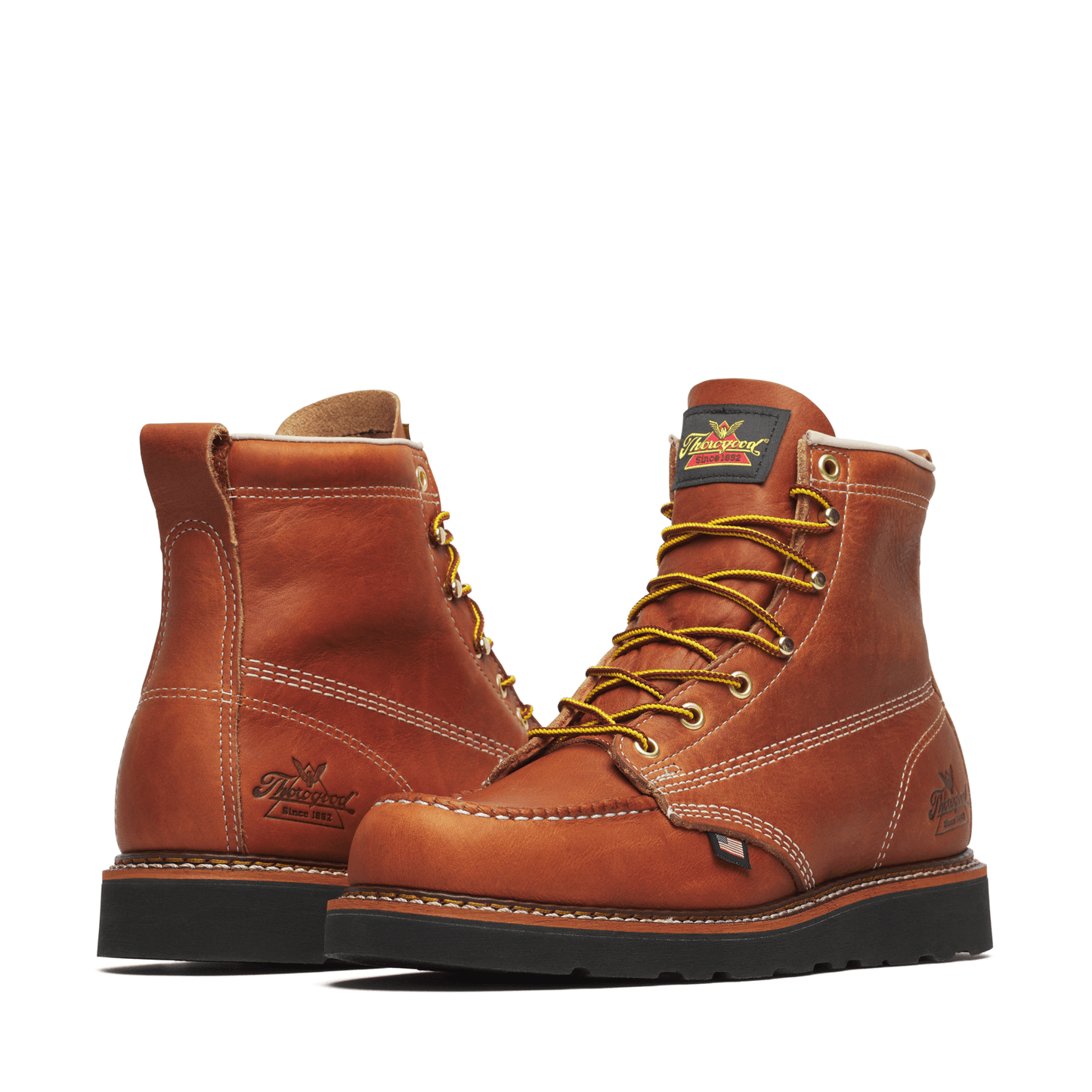 Thorogood American Heritage 6″ Tobacco Moc Toe BLK Wedge 814-4188