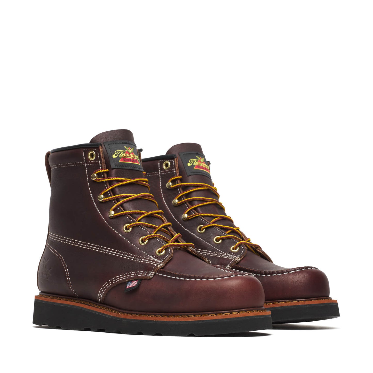 Thorogood American Heritage 6″ Black Walnut Moc Toe BLK Wedge 814-4266