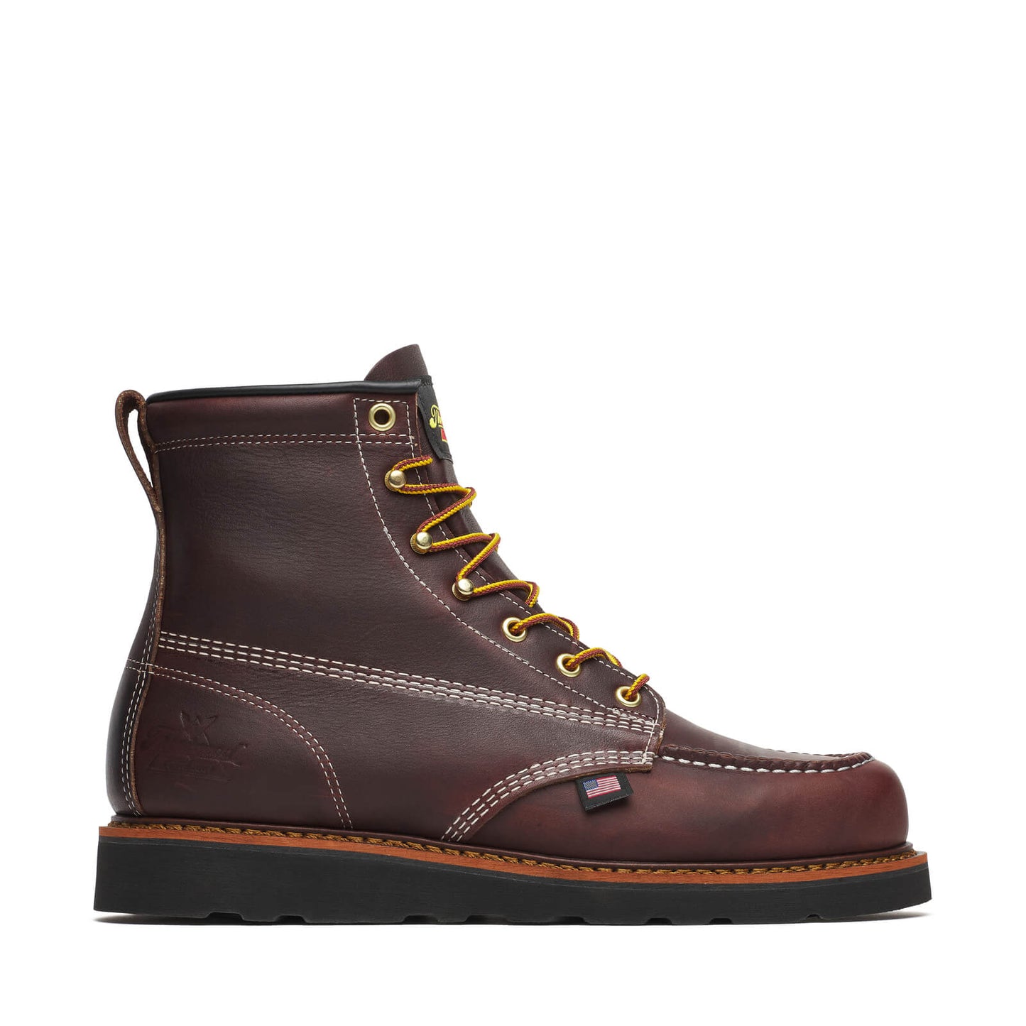 Thorogood American Heritage 6″ Black Walnut Moc Toe BLK Wedge 814-4266
