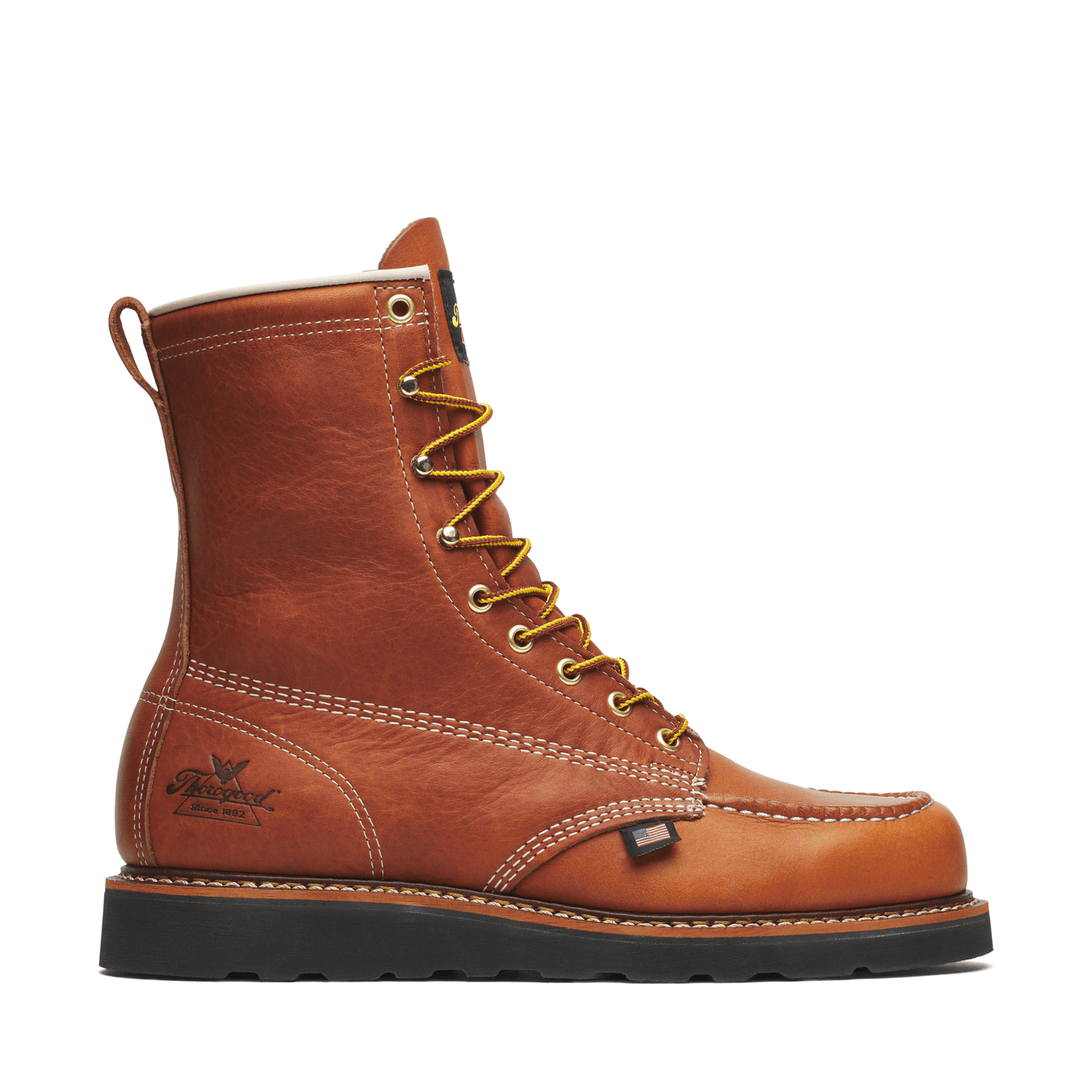 Thorogood American Heritage 8″ Tobacco Moc Toe BLK Wedge 814-4288