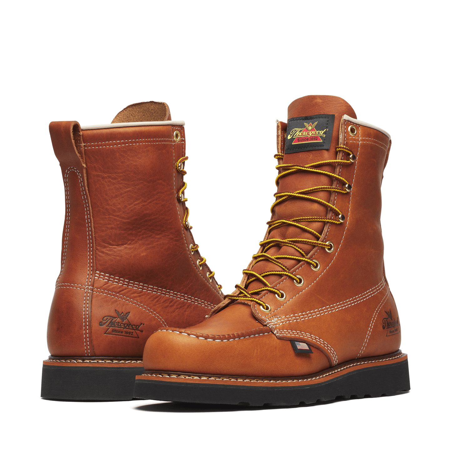 Thorogood American Heritage 8″ Tobacco Moc Toe BLK Wedge 814-4288