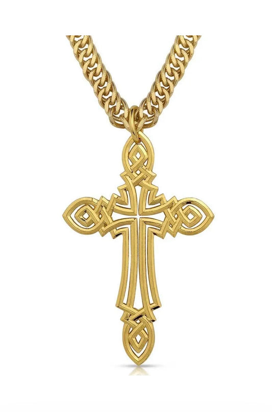 Montana Silver Gold Celtic Cross Necklace