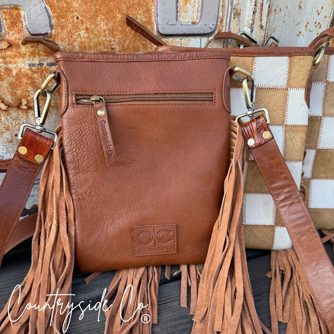 Stockdale Checkered Fringe Purse