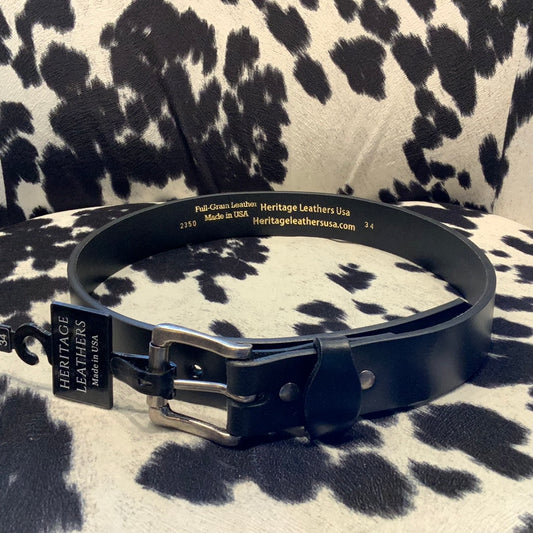 Black Mens Belt Heritage Leather