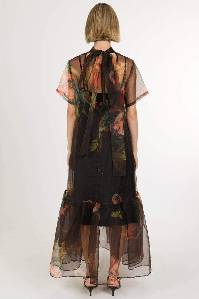Floral Flounce Maxi Dress