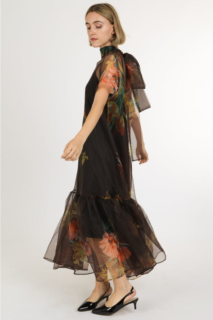 Floral Flounce Maxi Dress