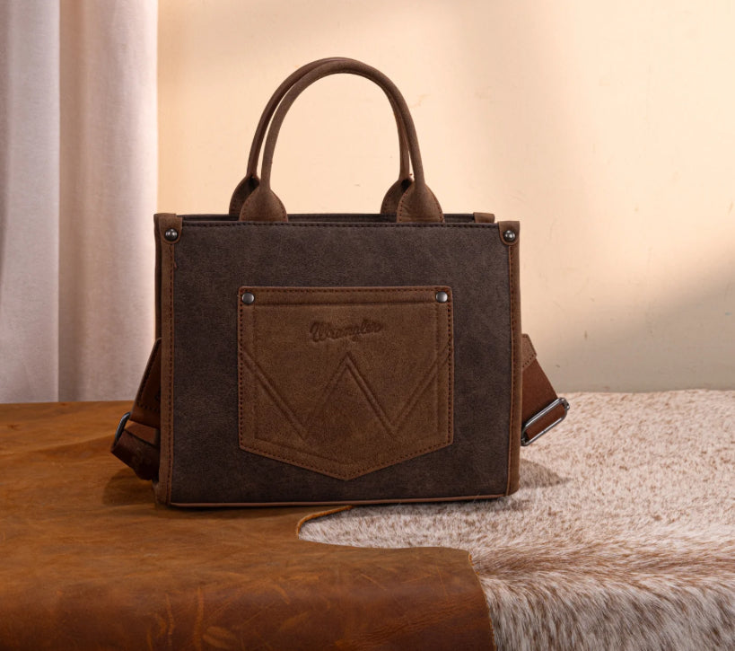 Wrangler Buckle Tote/Crossbody -Coffee