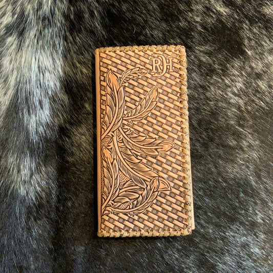 Red Dirt Rodeo Wallet Basket Weave Tooling