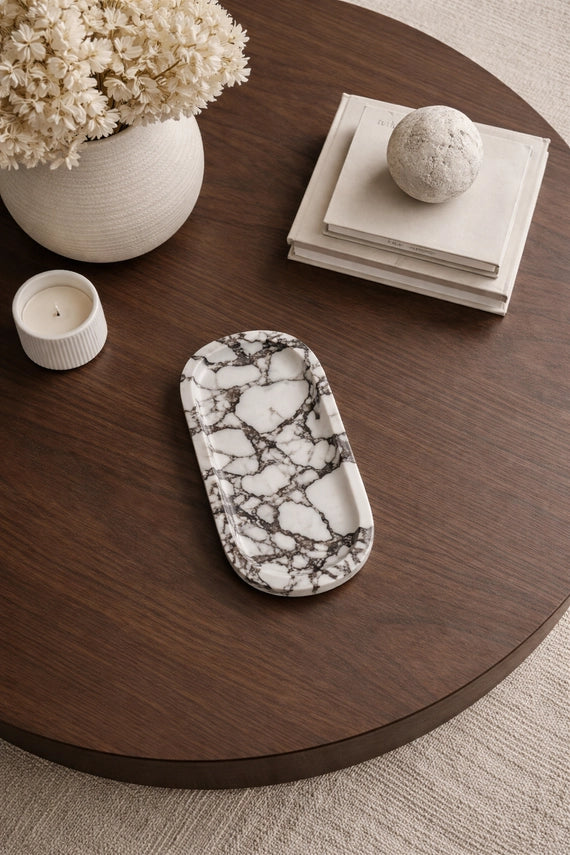 Calacatta Viola Marble Oval Tray
