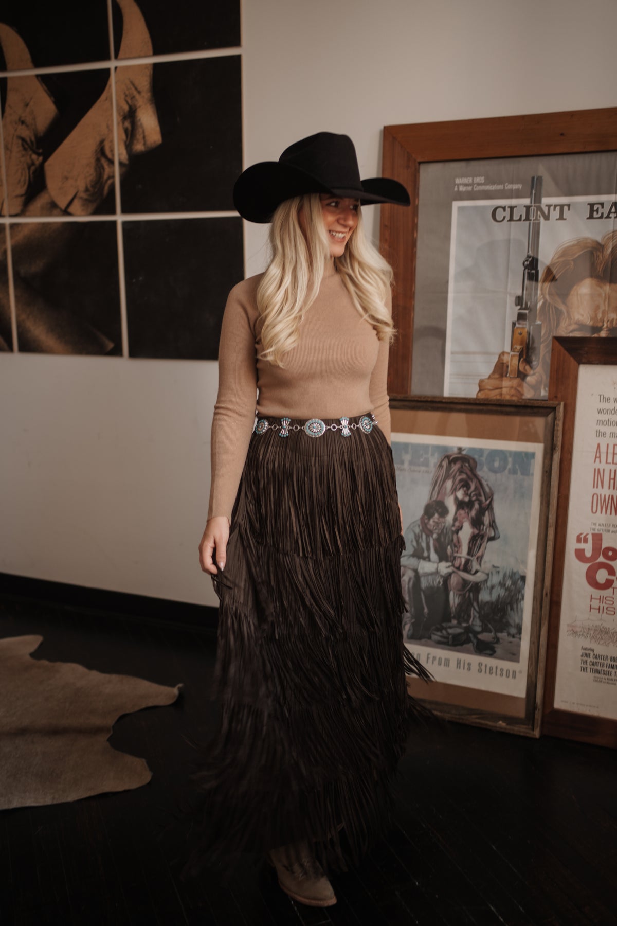 Skylar Pleated Fringe Skirt