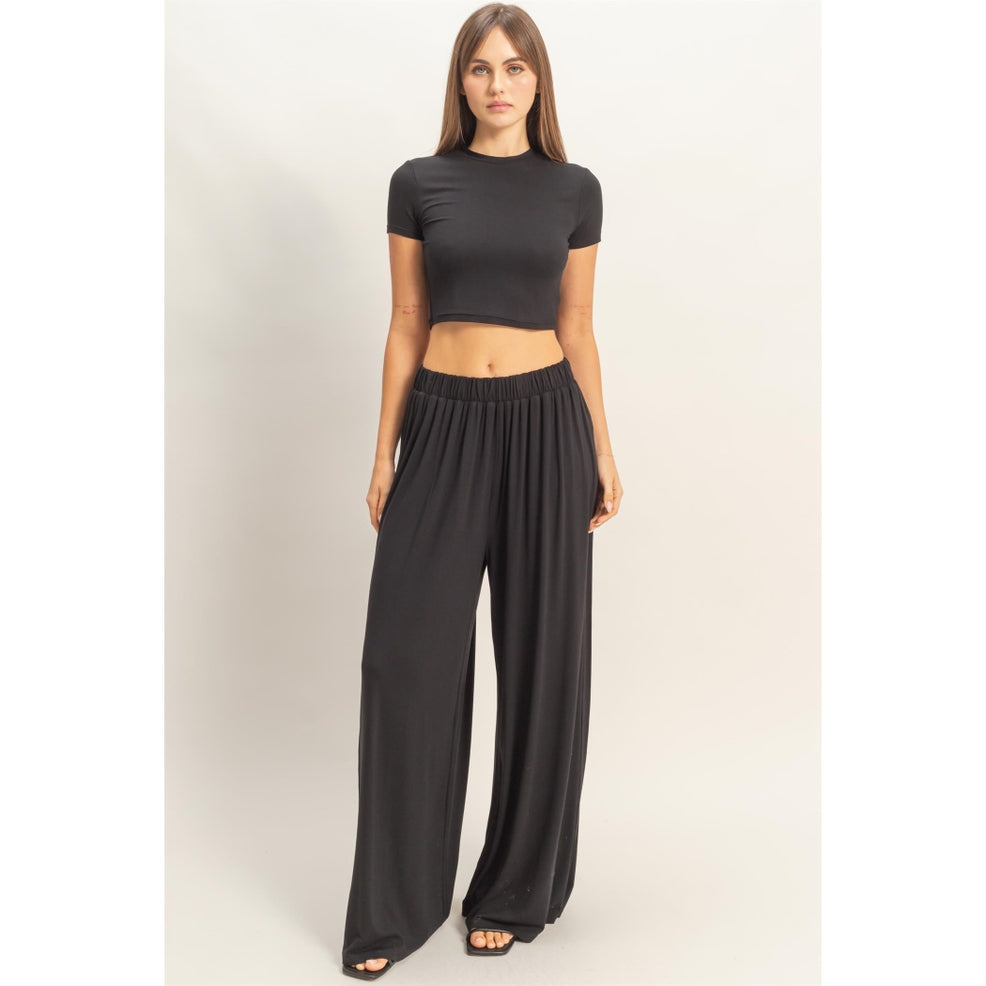 Black Wide Leg Pant & Top Set