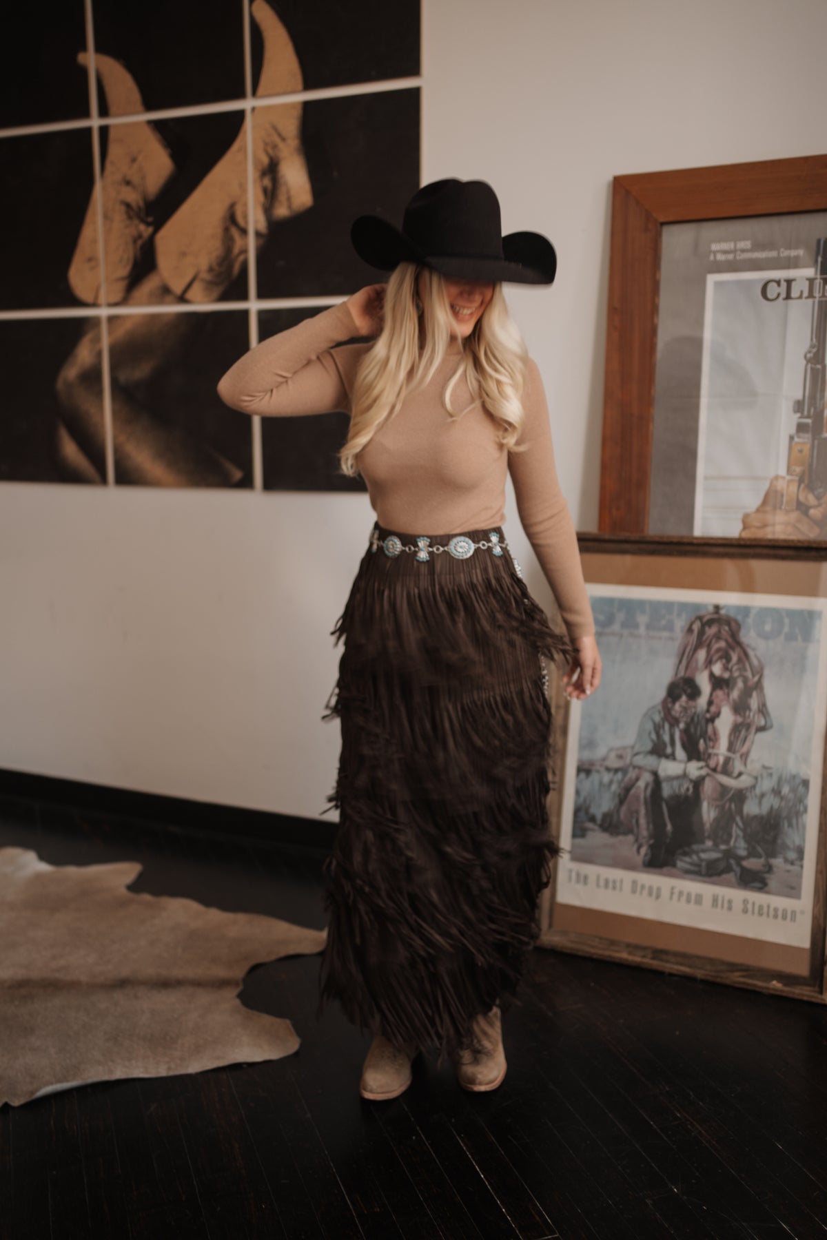 Skylar Pleated Fringe Skirt