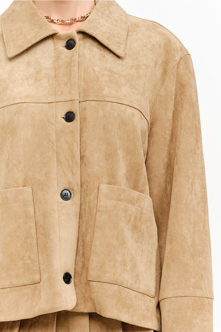 Junie Sand Faux Suede Jacket