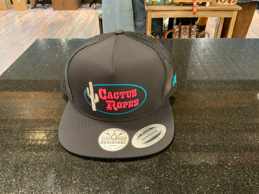 Hooey Cactus Ropes Black 5 Panel Trucker