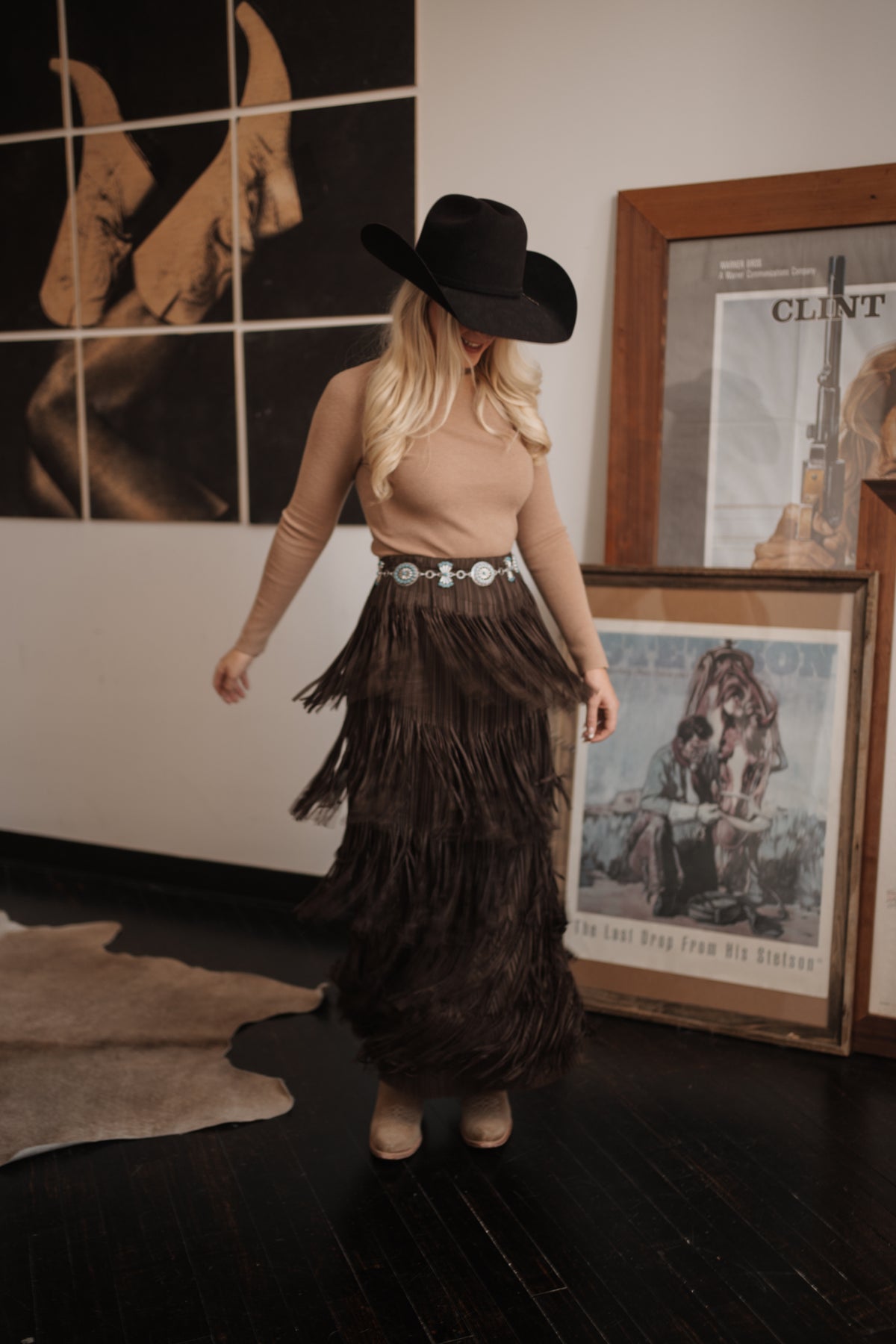 Skylar Pleated Fringe Skirt