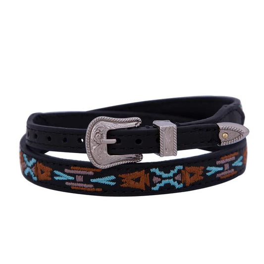 M&F 3/8in Black Aztec Design Hat Band