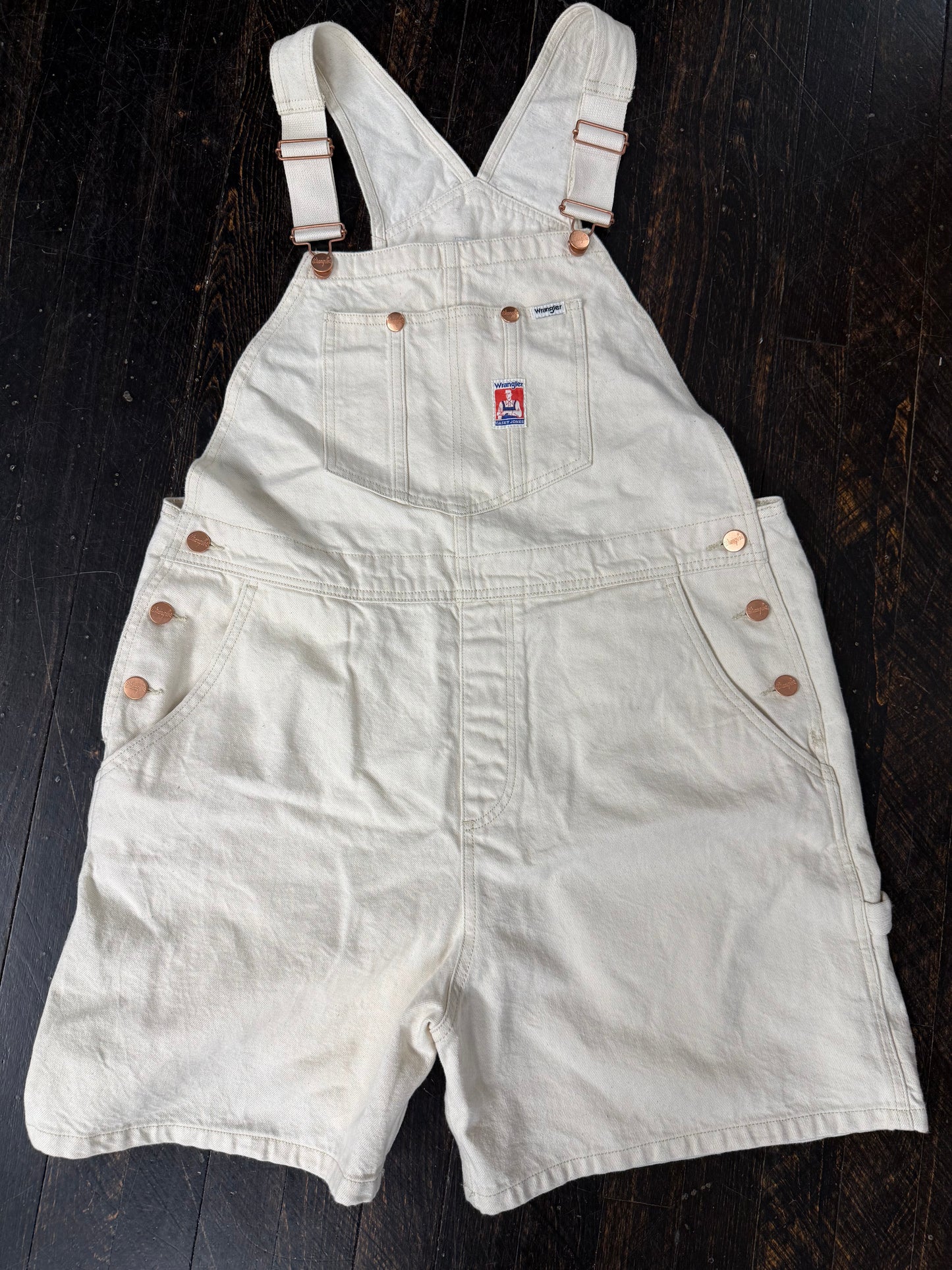 Casey Jones Natural Bib Overall Shorts