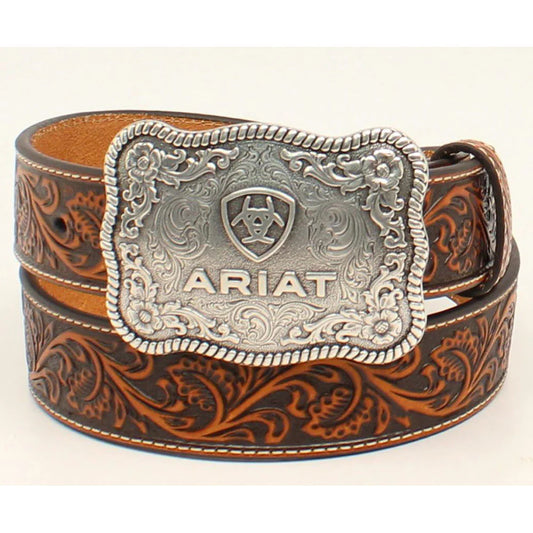 ARIAT silver buckle/brown belt
