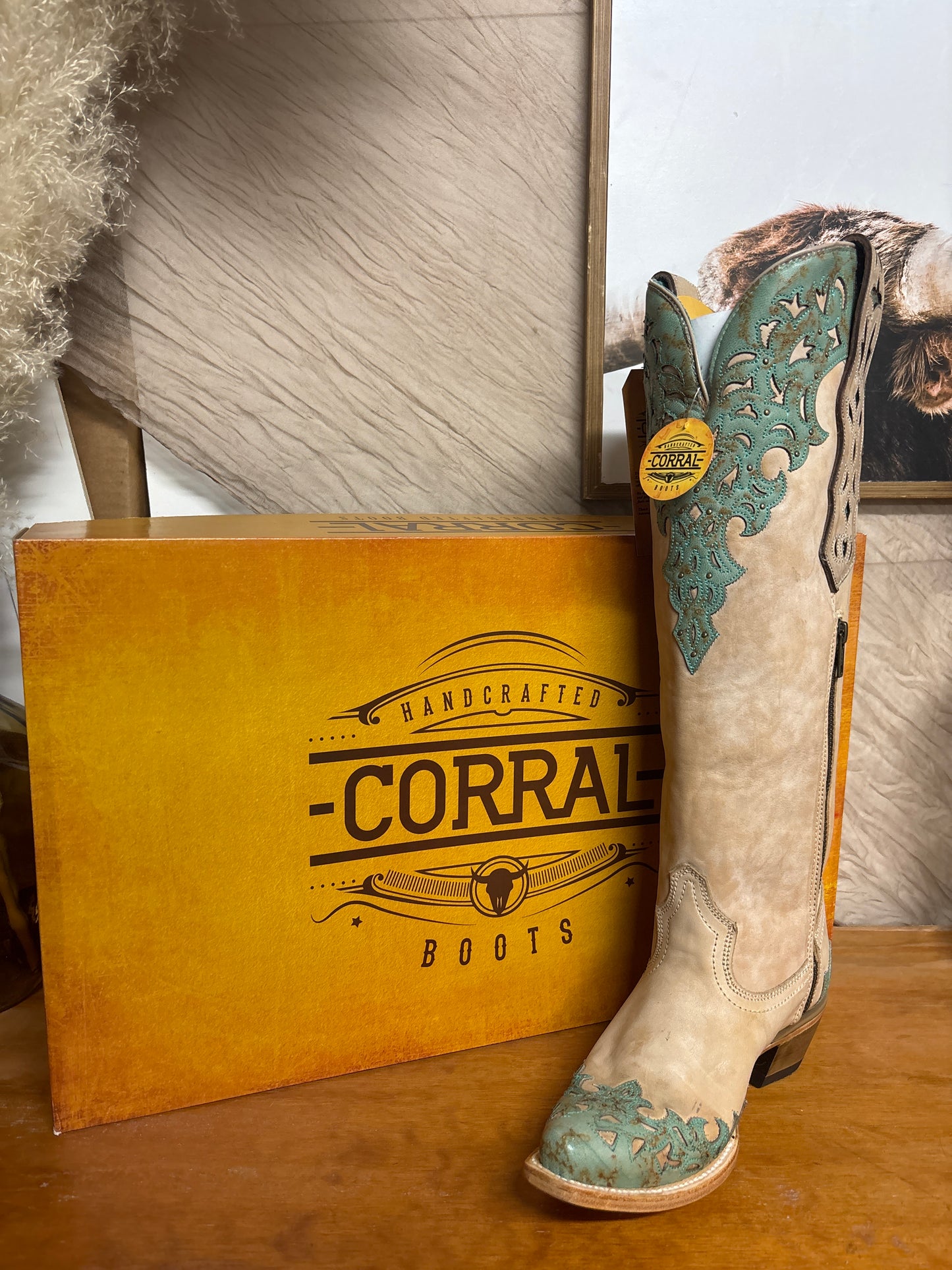 Corral Turquoise Touch Sand Tall Top Boots
