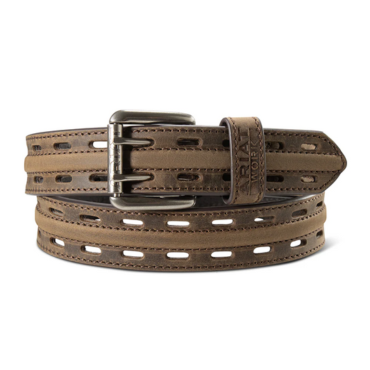 Ariat Mens Work Belt 1 1/2" Double Hole - Brown