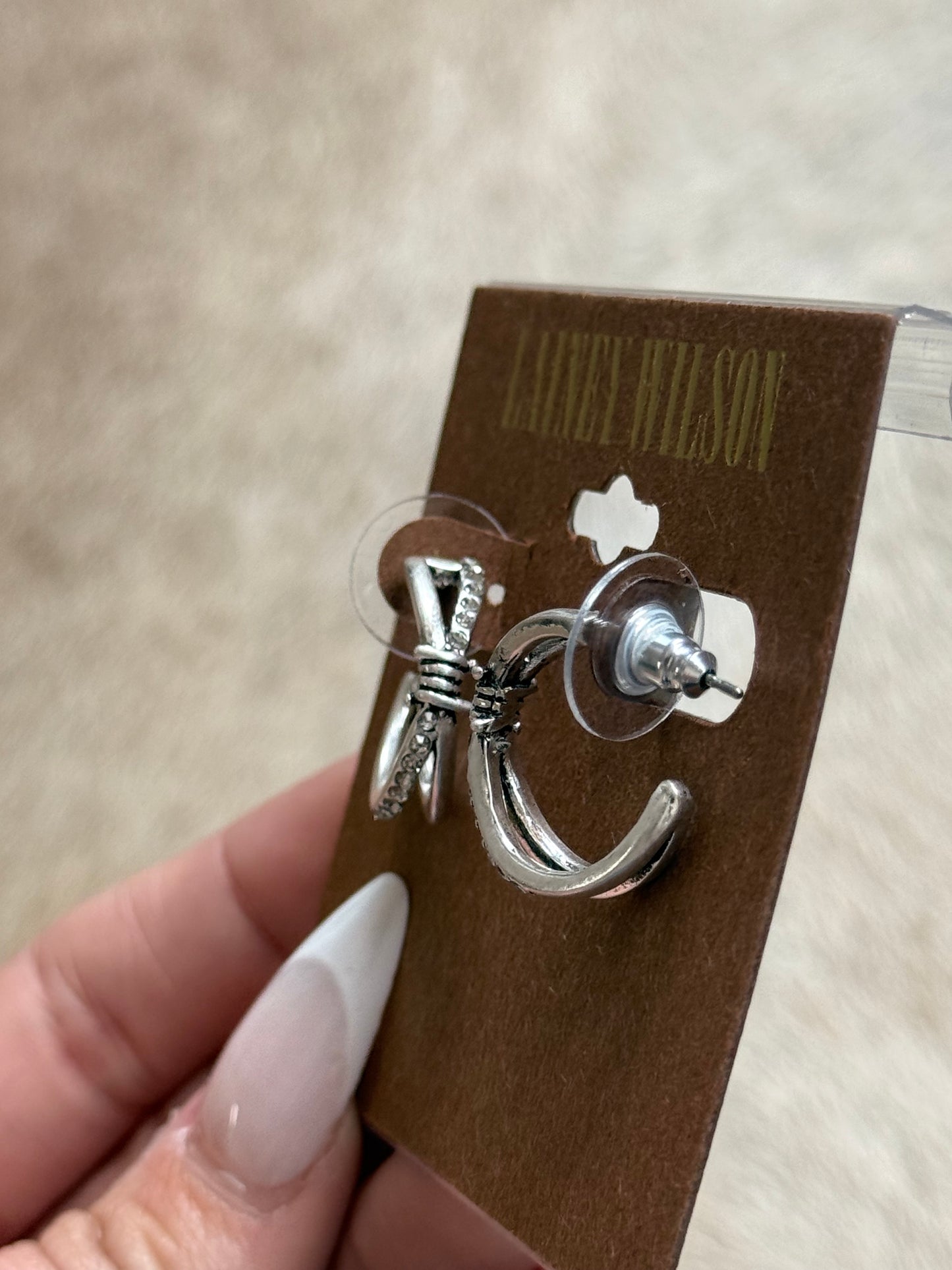 Lainey Wilson Pave Barb Wire Hoop Earring