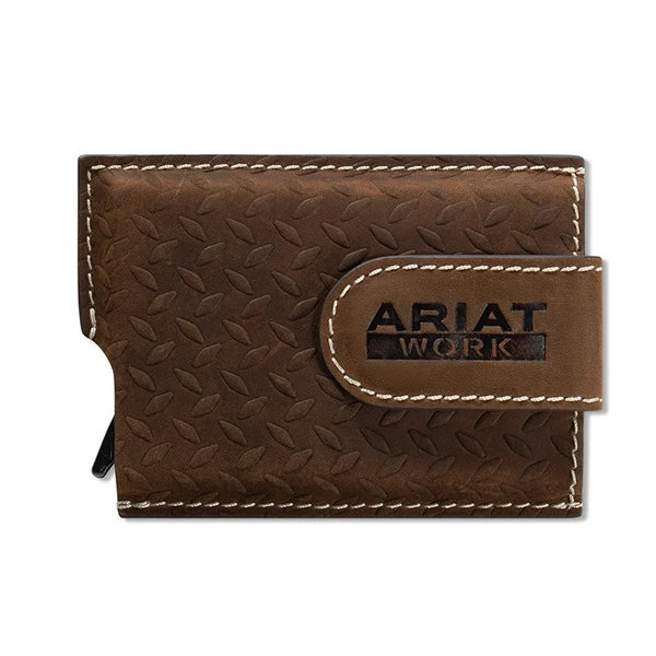 Ariat Men's Work Utility Style Diamond Plate Embossed Wallet