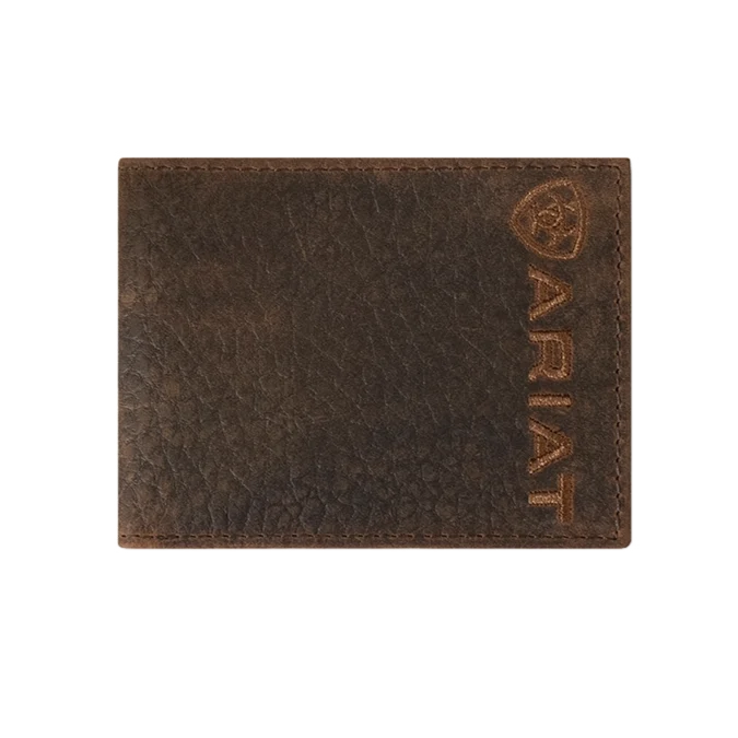 Ariat Bullhide Brown Embroidered Bifold Wallet