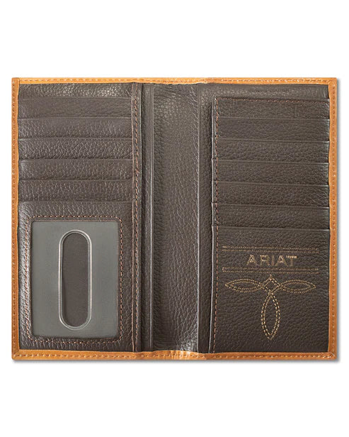 Men's Ariat Tan Rodeo Style Basket Weave Wallet