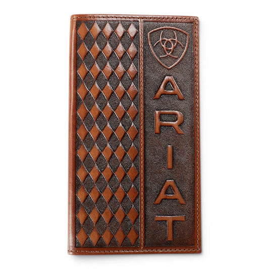 ARIAT DIAMOND EMBOSSED BROWN RODEO WALLET