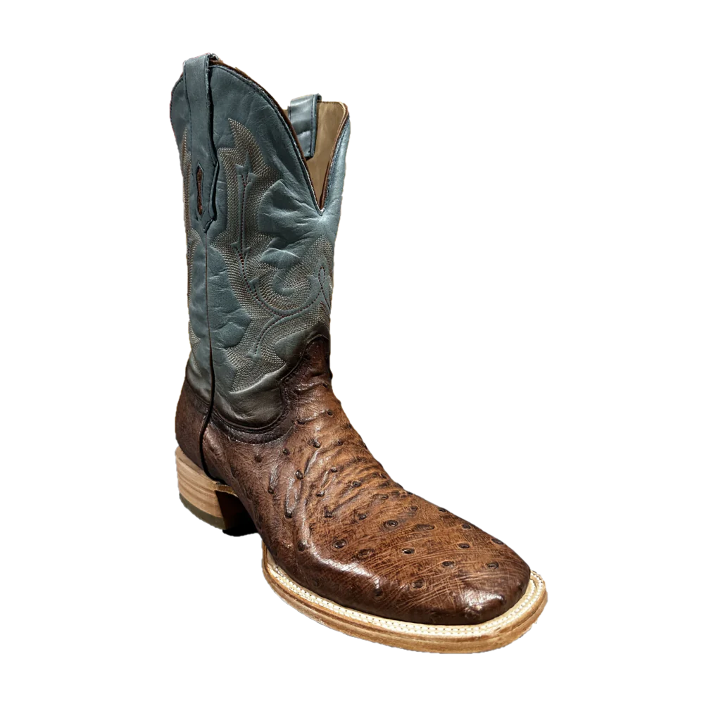 Corral Men's Embroidered Cognac & Navy Ostrich Boot