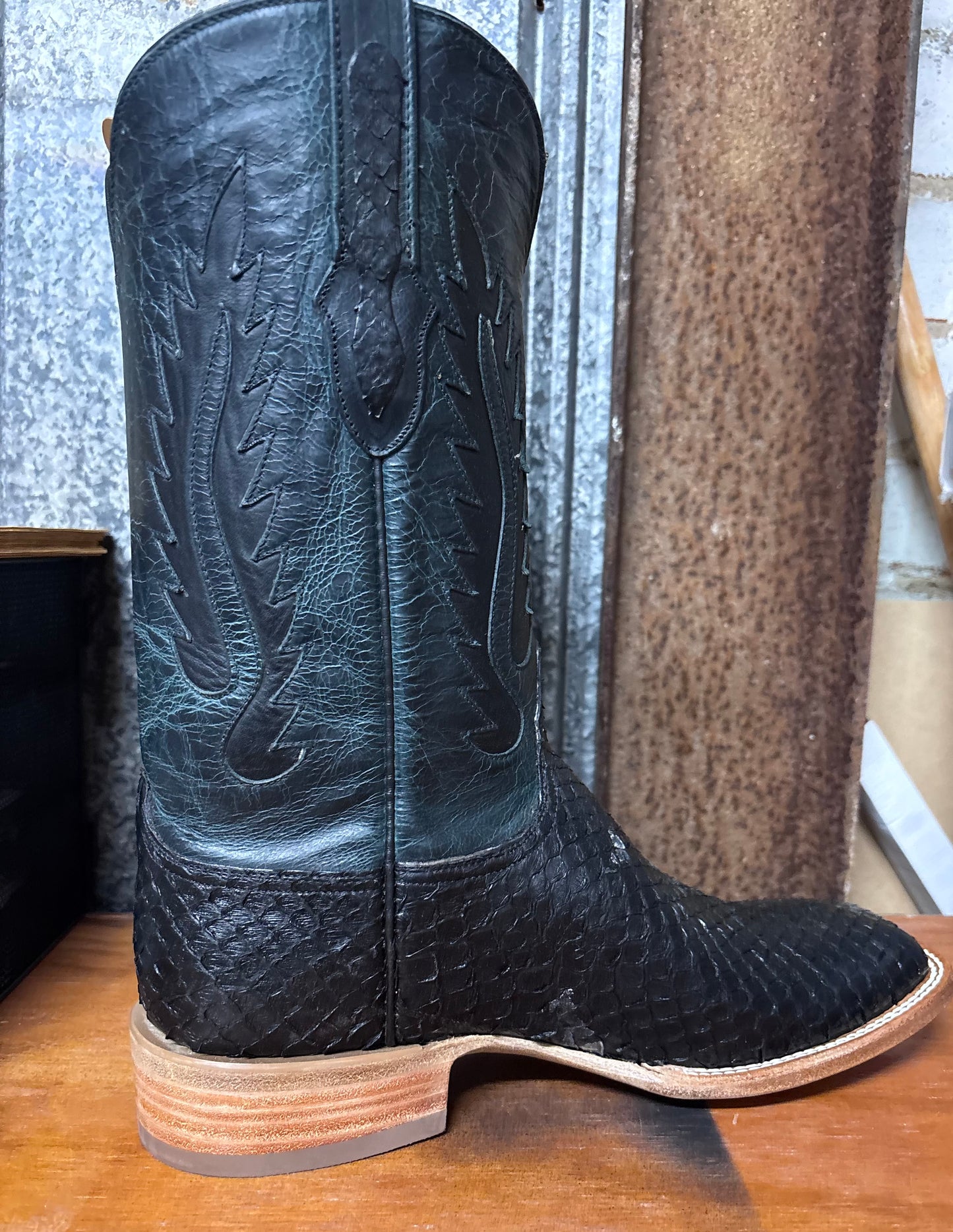 Black Jack Anaconda Snake Black Boots