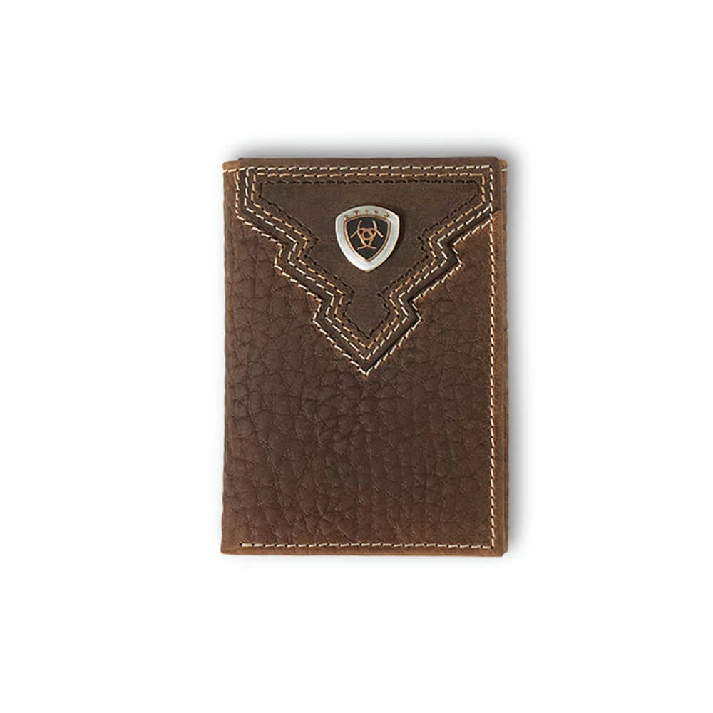 Ariat Mens Tri-fold Wallet Brown