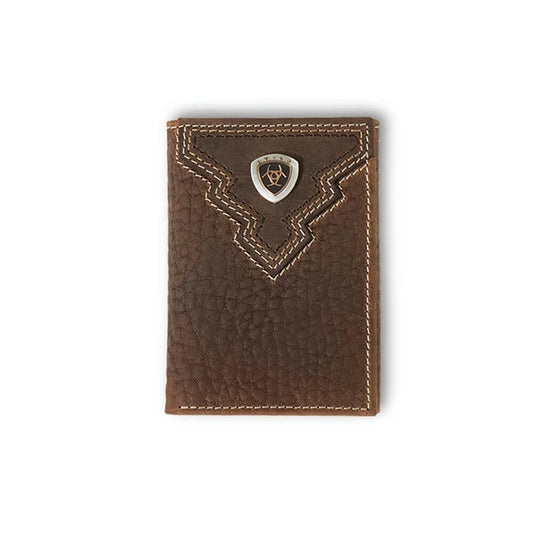Ariat Mens Tri-fold Wallet Brown