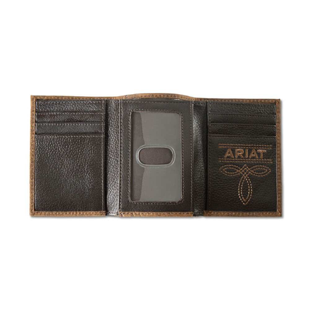 Ariat Men's Trifold Style Wallet Brown