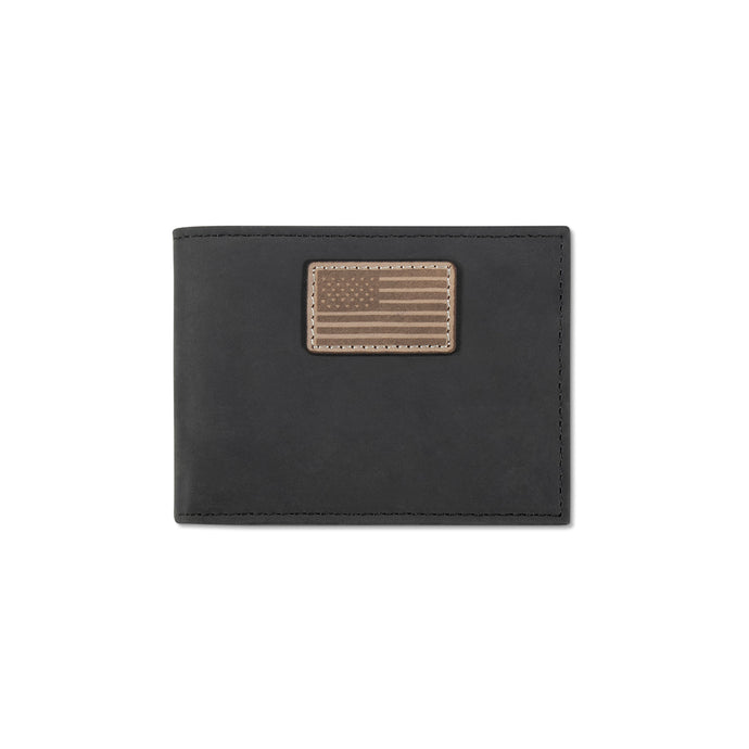 Ariat American Flag Patch Black Bifold Walle
