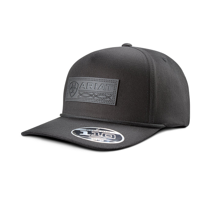 Ariat Men's Black Leather Patch Cap