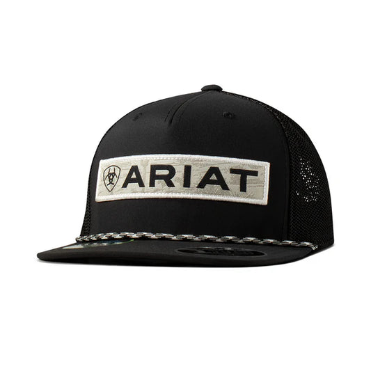 Ariat Men's Desert Patch Black and White Cap